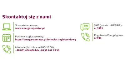 Energa Operator Kalisz - kontakt w sprawie awarii prądu i numer telefonu